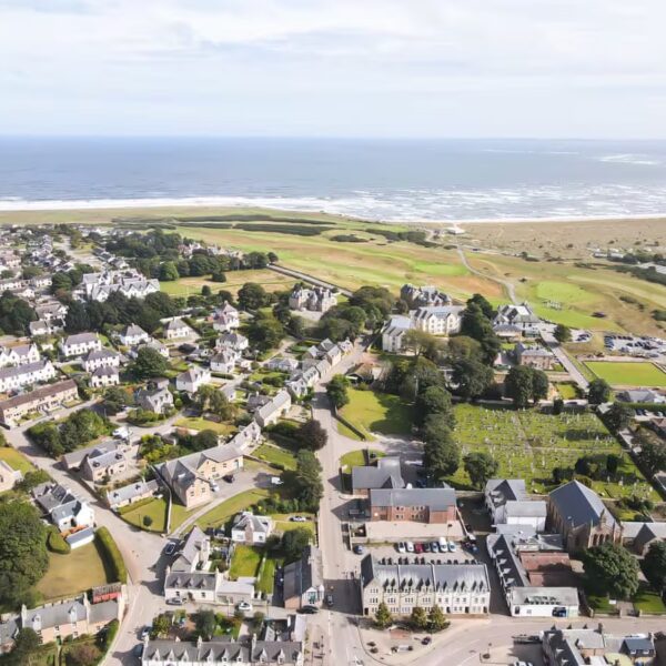 Aerial view of Dornoch 1 Argyle Place Dornoch