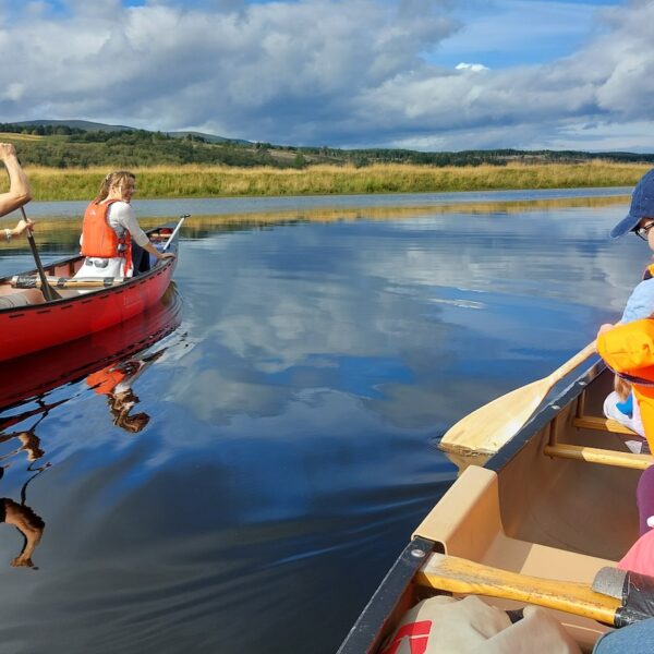 Family canoeing, Go Wild Highlands, Lairg