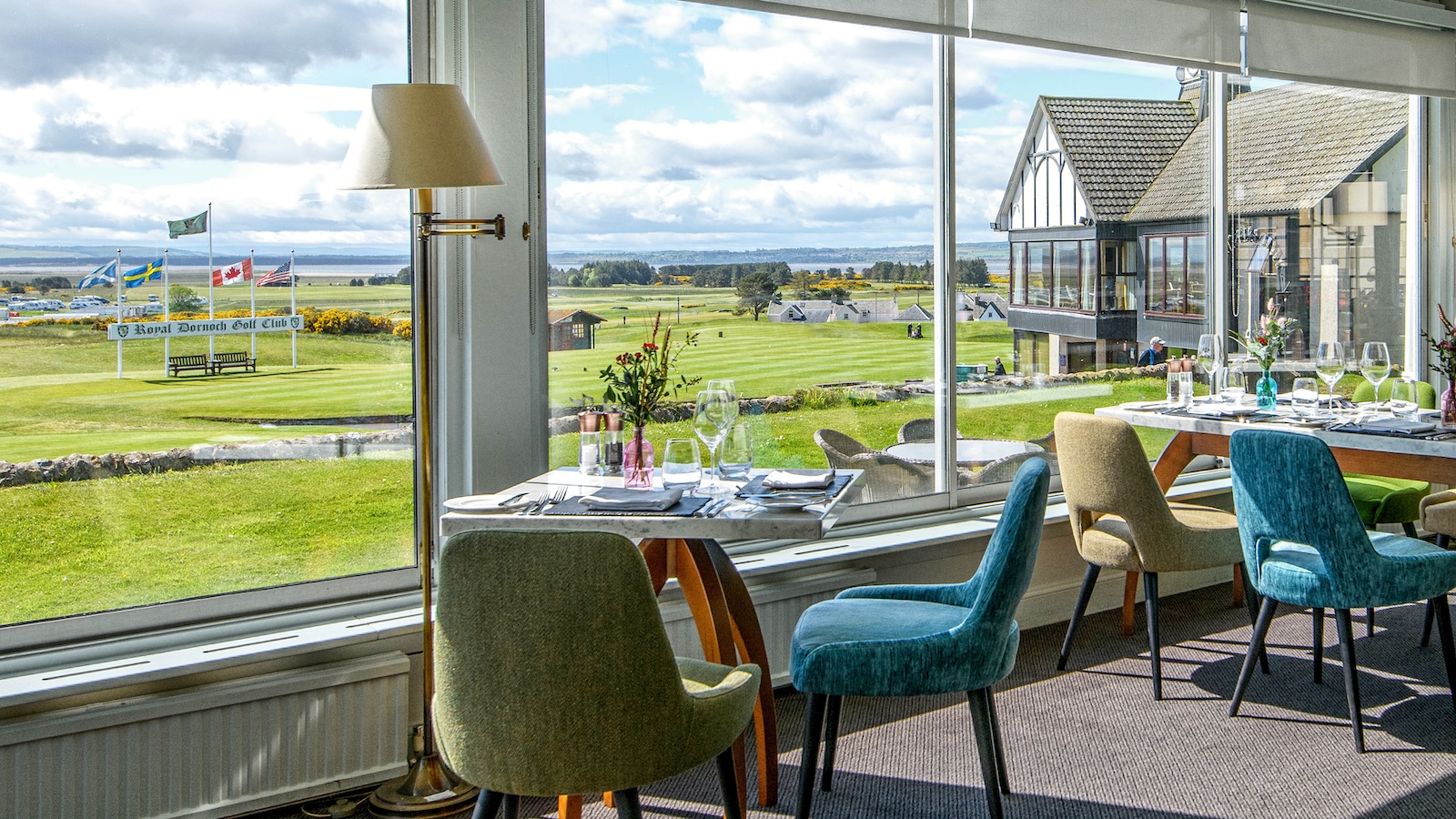 Restaurant in Royal Golf Hotel, Dornoch, overlooking Royal Dornoch Golf Club