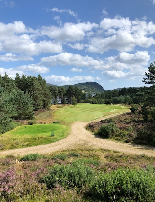 Ardgay Bonar golf course with Migdale Rock