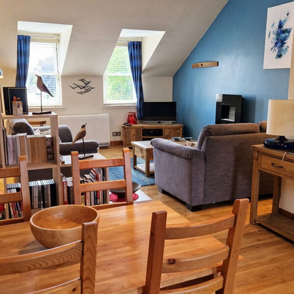 Living area in Bird's Eye View apartment, dornoch