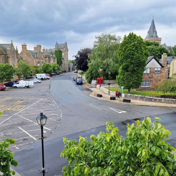 View of Dornoch Square from Bird's Eye View apartment, dornoch