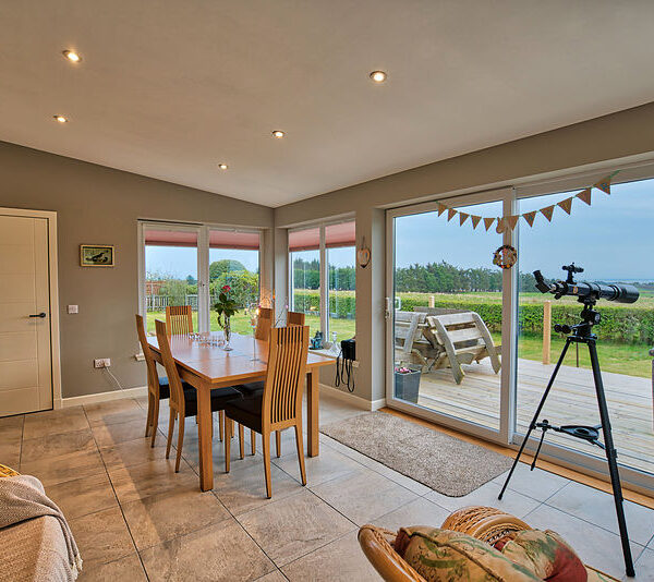 Dining room and patio, Heartseed House, Dornoch