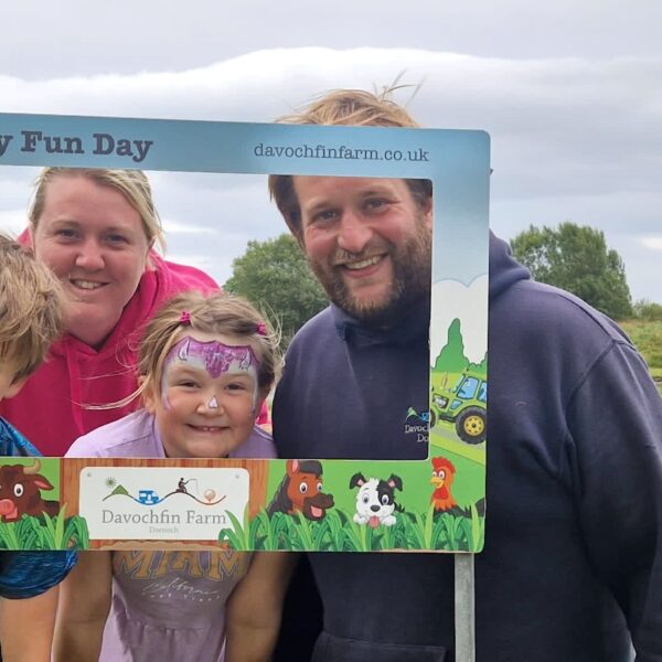 Family photo at Davochfin Farm, Dornoch