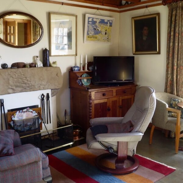 Living room in Blacksmith's Cottage, Dornoch, Scotland