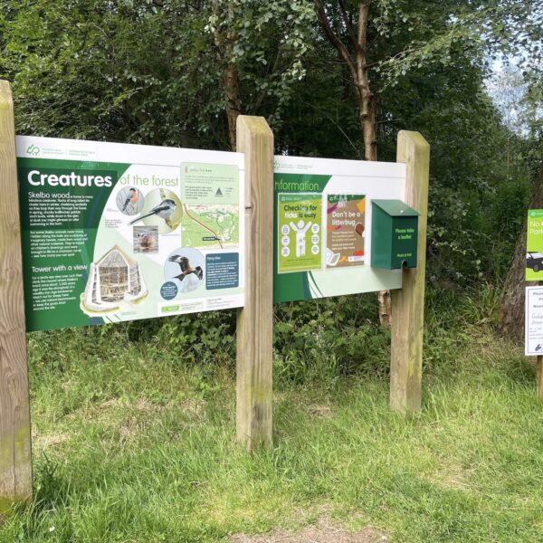 Information boards at Skelbo Woods, Dornoch