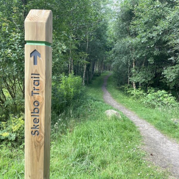 Skelbo Woods trail sign