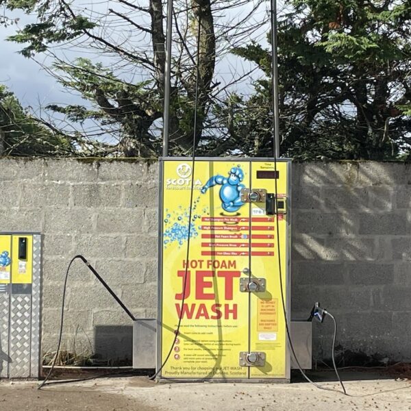 Hot jet car wash at Evelix Filling Station, Dornoch