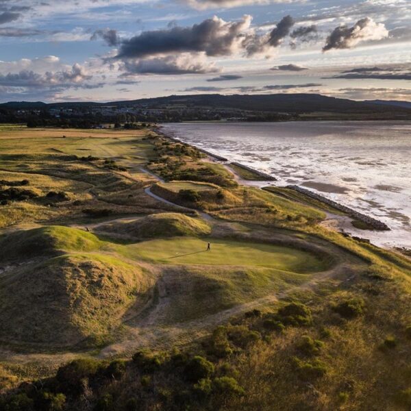 Aerial of Tain Golf Course looking west to Tain