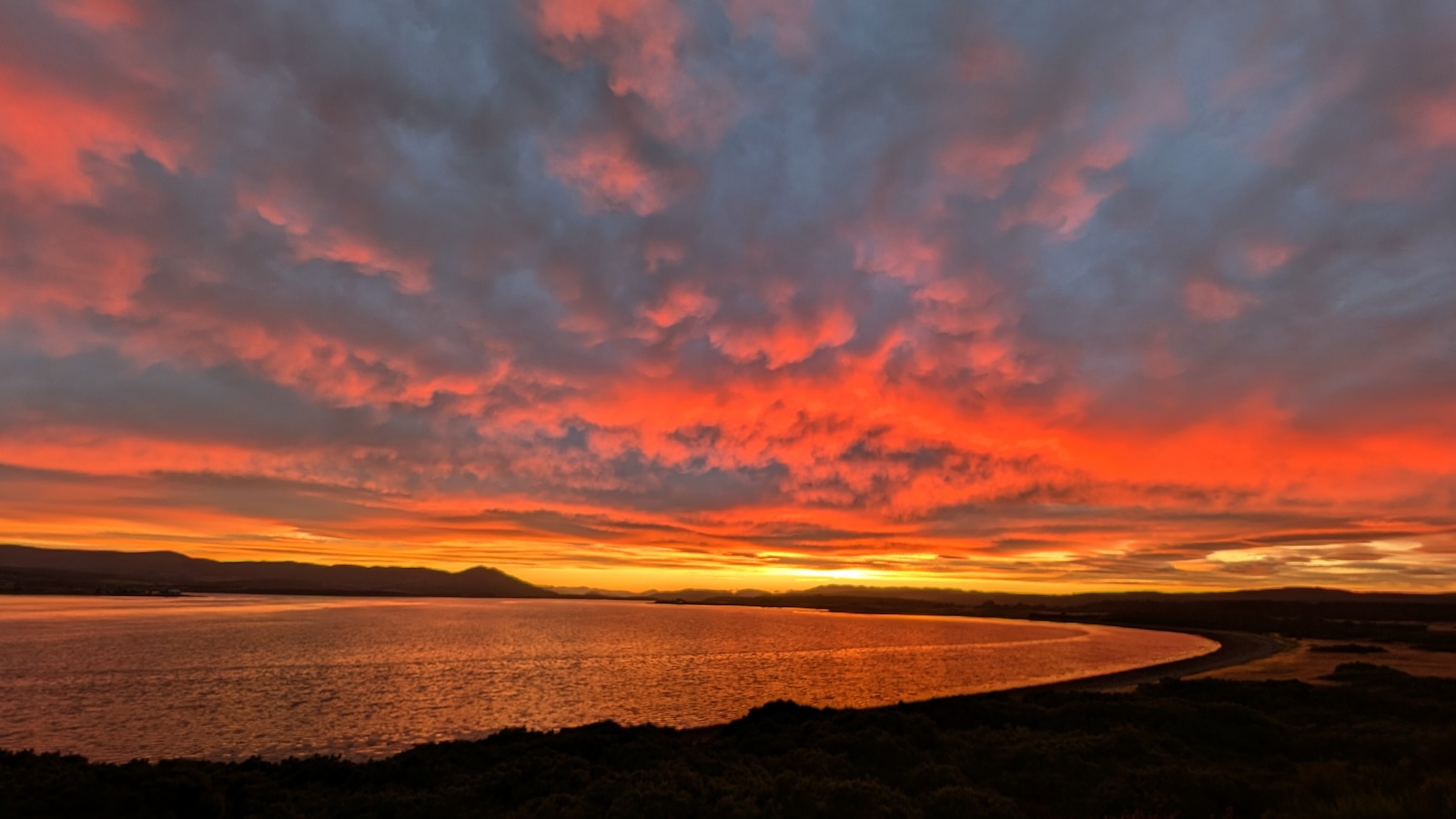 Red sunset over Dornoch Firth