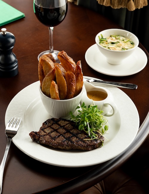 Steak and chips dish, Dornoch Station Hotel