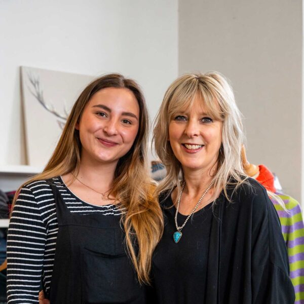 Two staff members of The Jail store, Dornoch