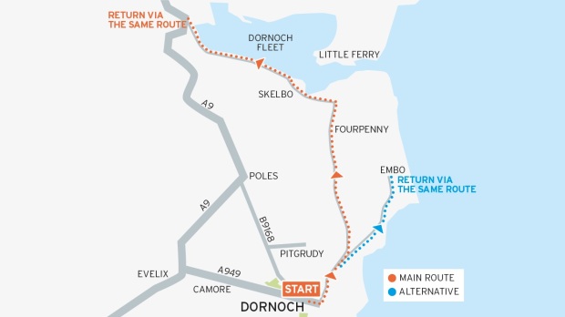 Loch Fleet cycle route map