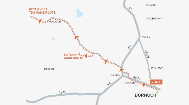 Achvaich cycle route map