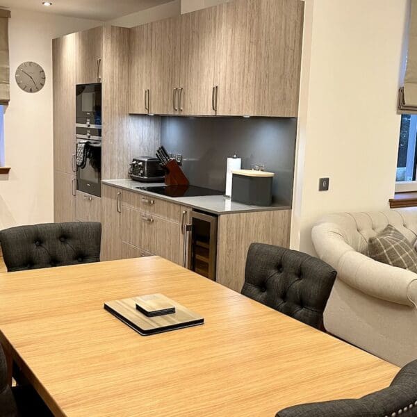 Open plan living room kitchen, Royal Golf Apartments, Dornoch